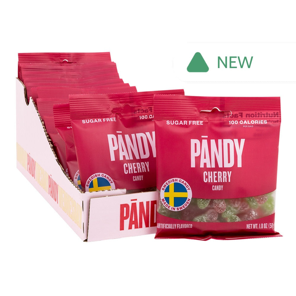 Wholesale Pandy Cherry Sugar Free Swedish Candy 1.8 Oz Peg Bag- Bulk