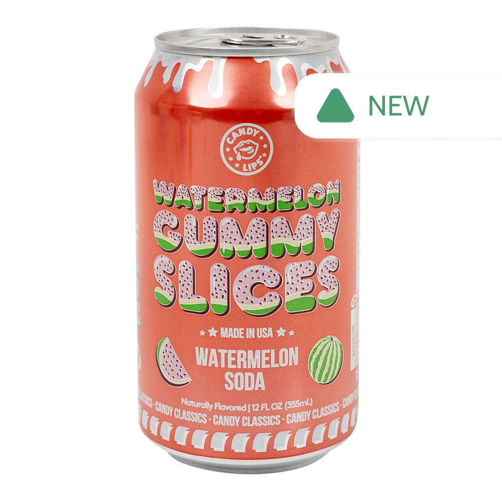 Wholesale Candy Lips Watermelon Gummy Slices Watermelon Soda 12 Oz Can- Bulk