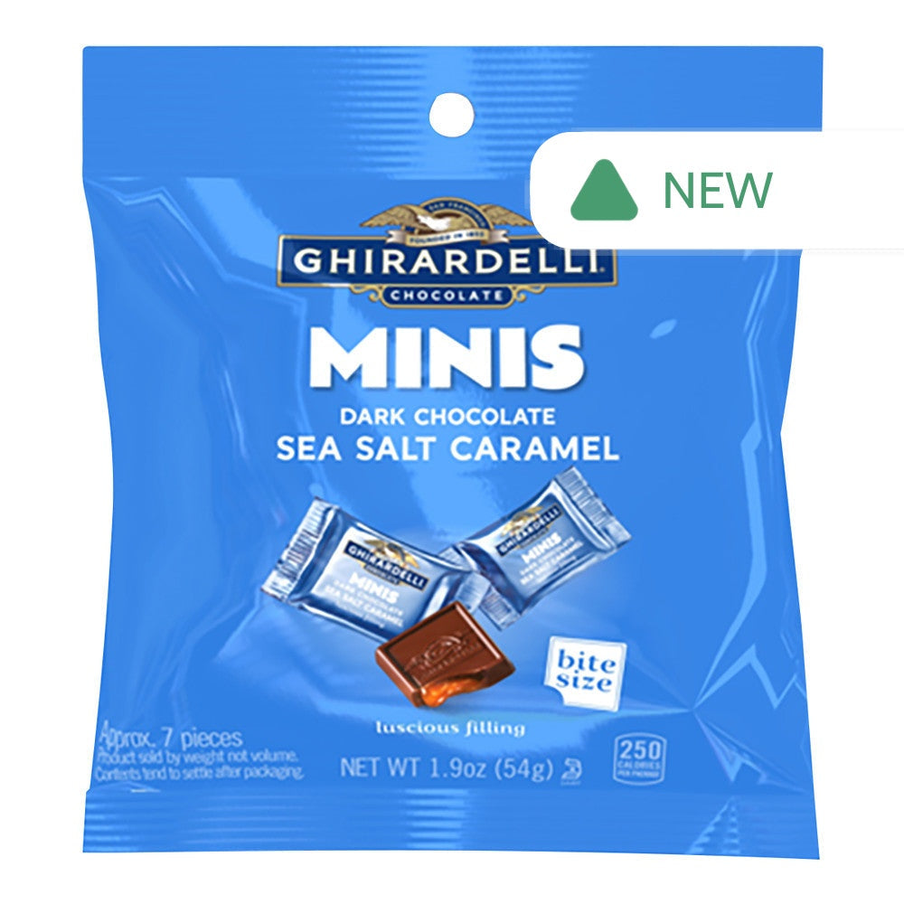 Wholesale Ghirardelli - Caramel Dark Chocolate Sslt Mini - 1.9Oz- Bulk