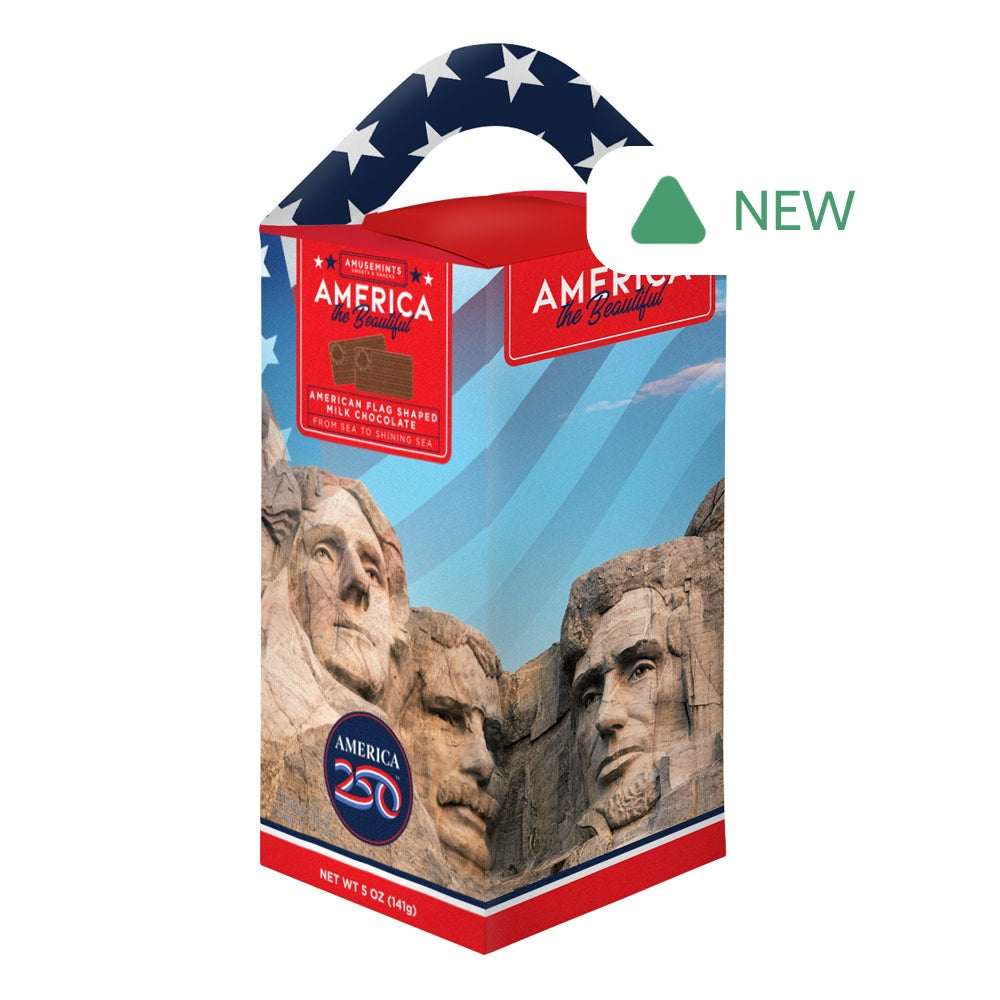 Wholesale MoMints America 250 1776 Betsy Ross Flag Milk Chocolate Minis 5 Oz Tote Box- Bulk