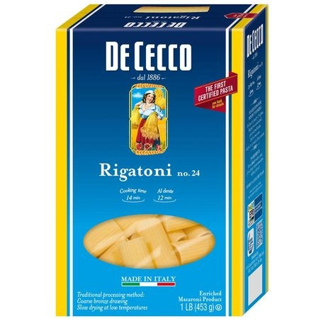 Wholesale De Cecco Case Rigatoni Pasta #24- Bulk