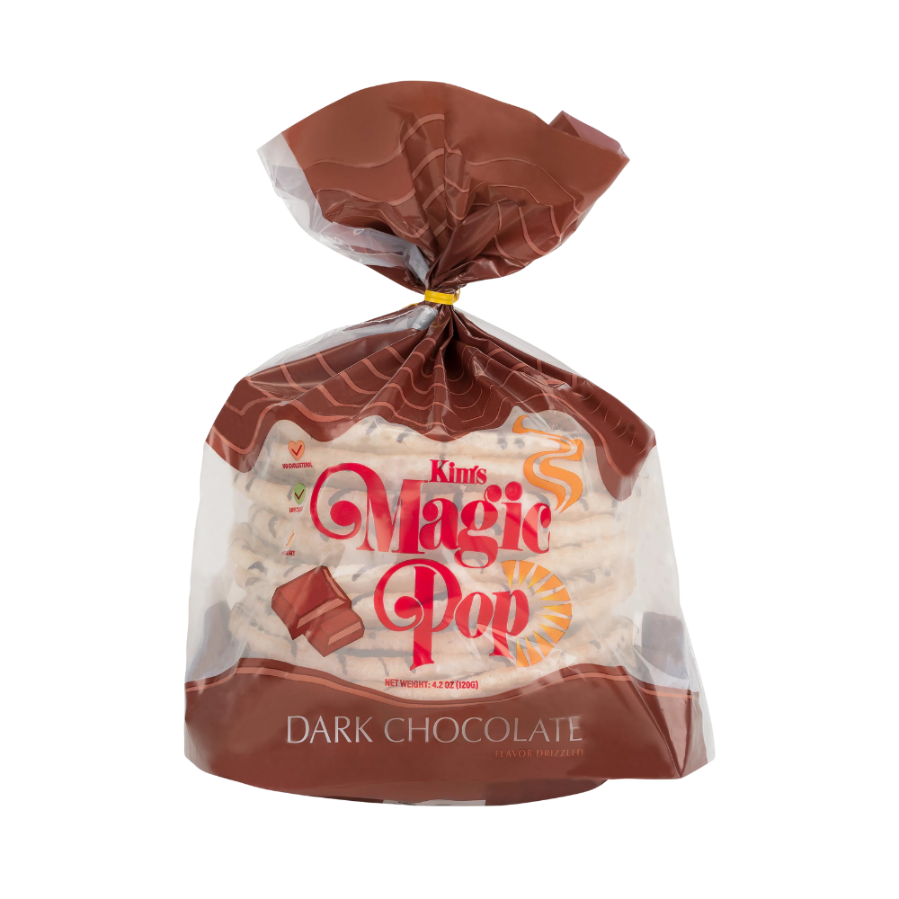 Wholesale Kims Magic Pop Dark Chocolate Drizzled Rice Cakes | 4.2 oz- Bulk