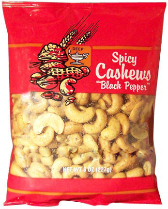 Wholesale Deep Spicy Cashews Black Pepper 8 OZ- Bulk