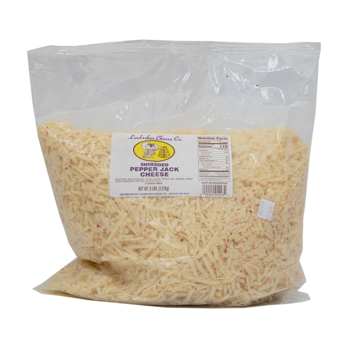 Wholesale Laubscher Pepper Jack Cheese Shred 5lb- Bulk
