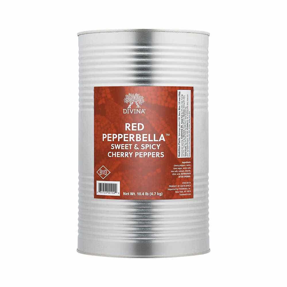 Wholesale Divina Red Pepperbella Sweet & Spicy Cherry Pepper 10.4 Lb- Bulk