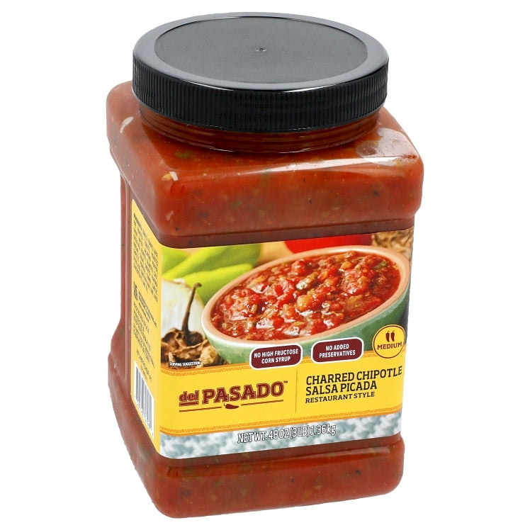 Wholesale Del Pasado Salsa, Chipotle Charred Medium Plastic Tub Ref Picada Sauce- Bulk