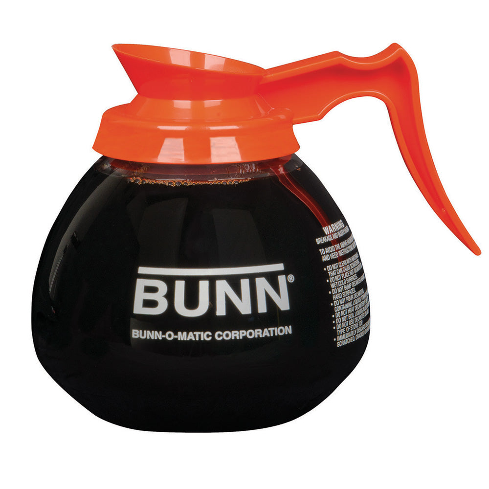Wholesale Glass Case Decafe Glass Coffee Pot Orange Handle- Bulk