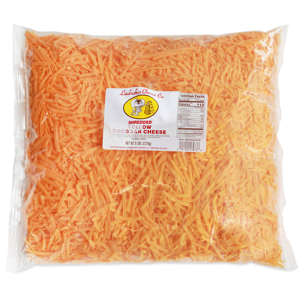 Wholesale Laubscher Case Yellow Shredded Cheddar Cheese- Bulk