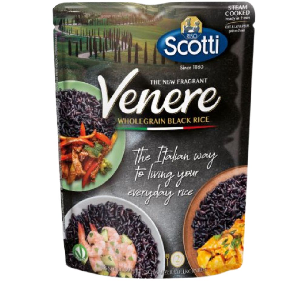 Wholesale Scotti Case Express Cooked Black Venere Rice- Bulk
