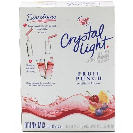 Wholesale Crystal Light Case Fruit Punch On The Go Sugar Free Drink Mix- Bulk