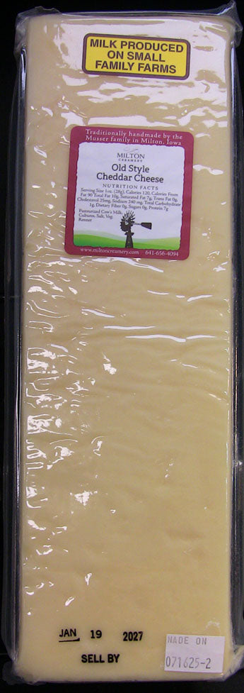 Wholesale Milton Old Style Cheddar 5Lb- Bulk