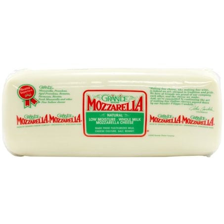 Wholesale Grande Case Whole Milk Mozzarella Cheese Loaf- Bulk