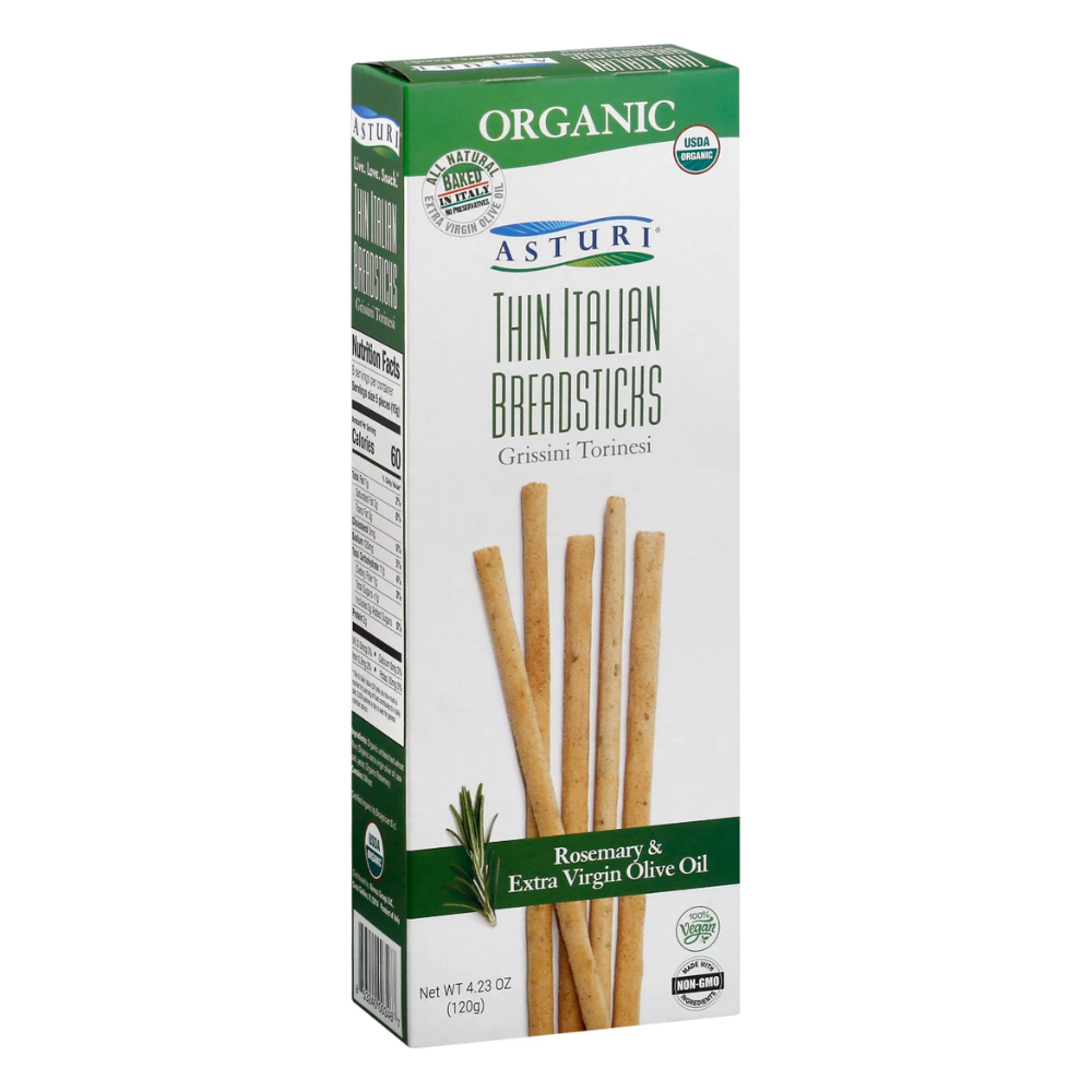 Wholesale Asturi Case Rosemary And Evoo Organic Thin Breadstick- Bulk