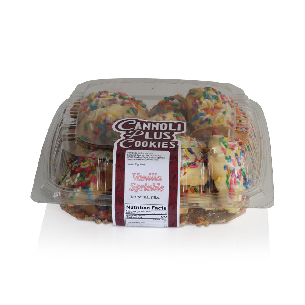 Wholesale Cannoli Plus Vanilla Cookie With Rainbow Sprikles | 1 lb- Bulk
