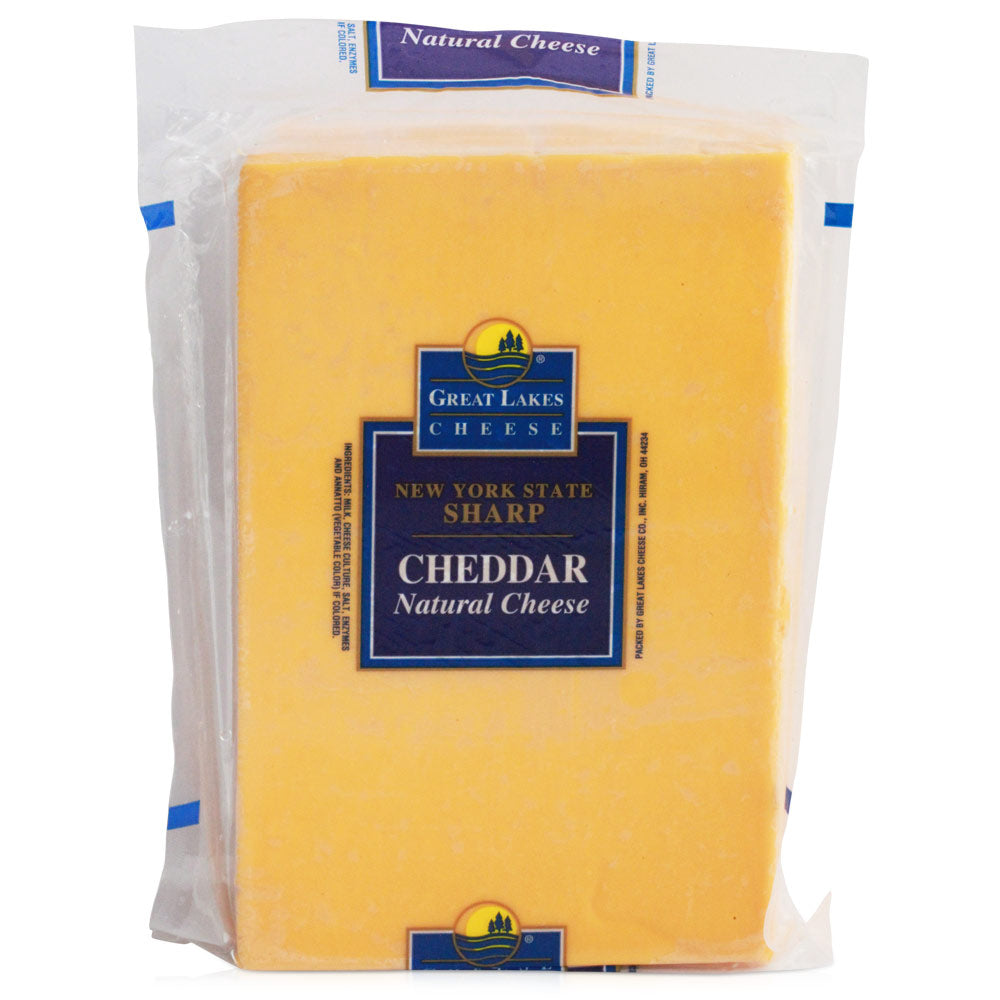 Wholesale Great Lakes Case New York Sharp Yellow Cheddar Cheese- Bulk