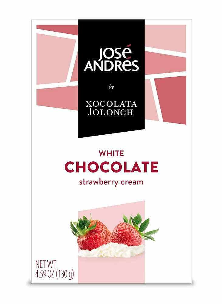 Wholesale José Andrés White Chocolate Strawberry And Cream Bar 4.59 Oz- Bulk