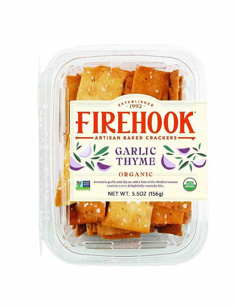Wholesale Firehook Garlic Thyme Crackers Organic 5.5 Oz- Bulk