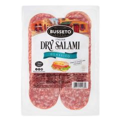 Wholesale Busseto Italian Dry Plain Salami Sliced 8 Oz- Bulk