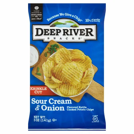 Wholesale Deep River Case Kettle Cooked Sour Cream & Onion Chips- Bulk