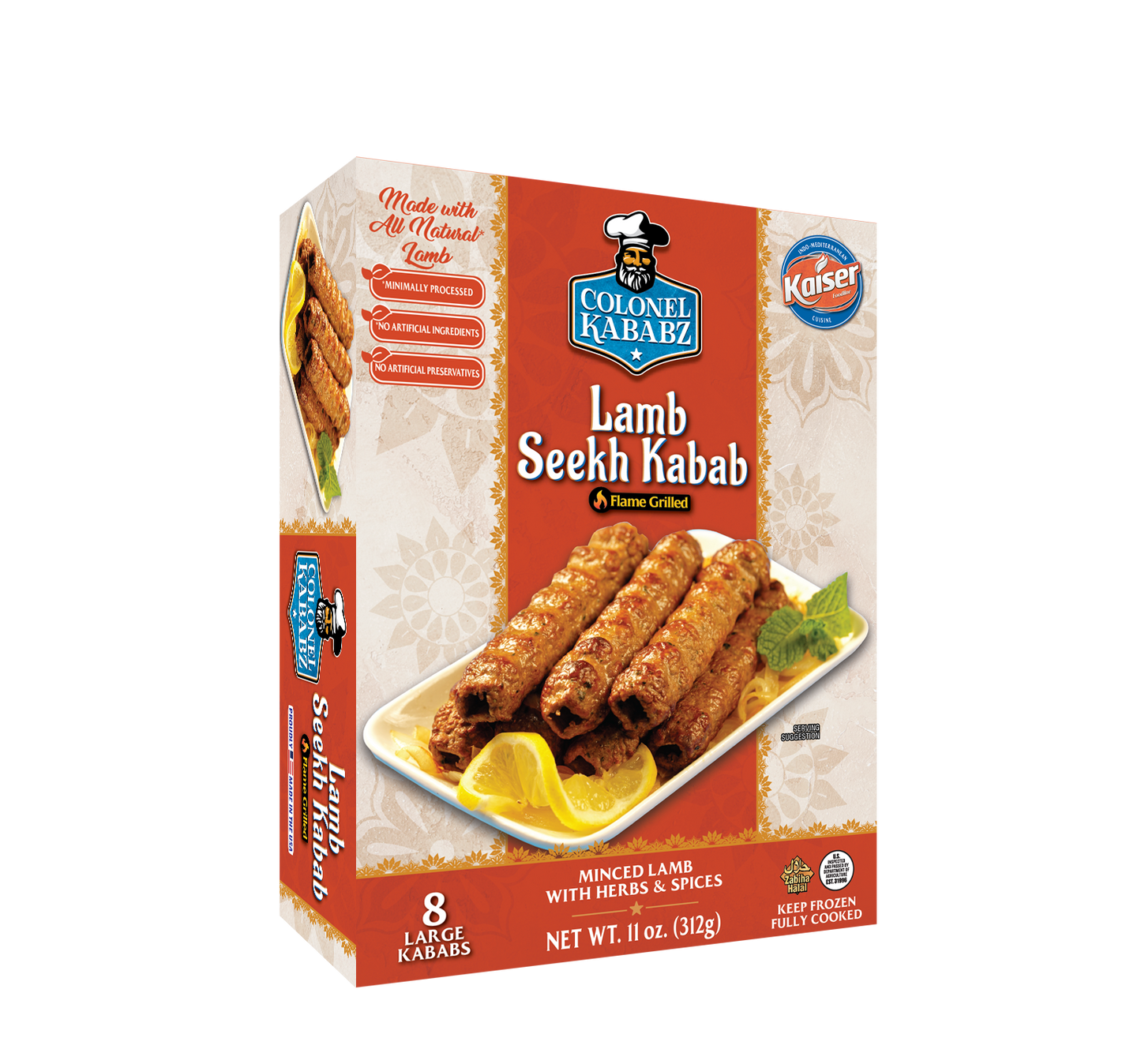 Wholesale Colonel Kababz Lamb Seekh kabab 312g- Bulk