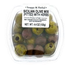Wholesale Fresh Pack Sicilian Pitted Olive Mix With Herbs 4.4 Oz- Bulk