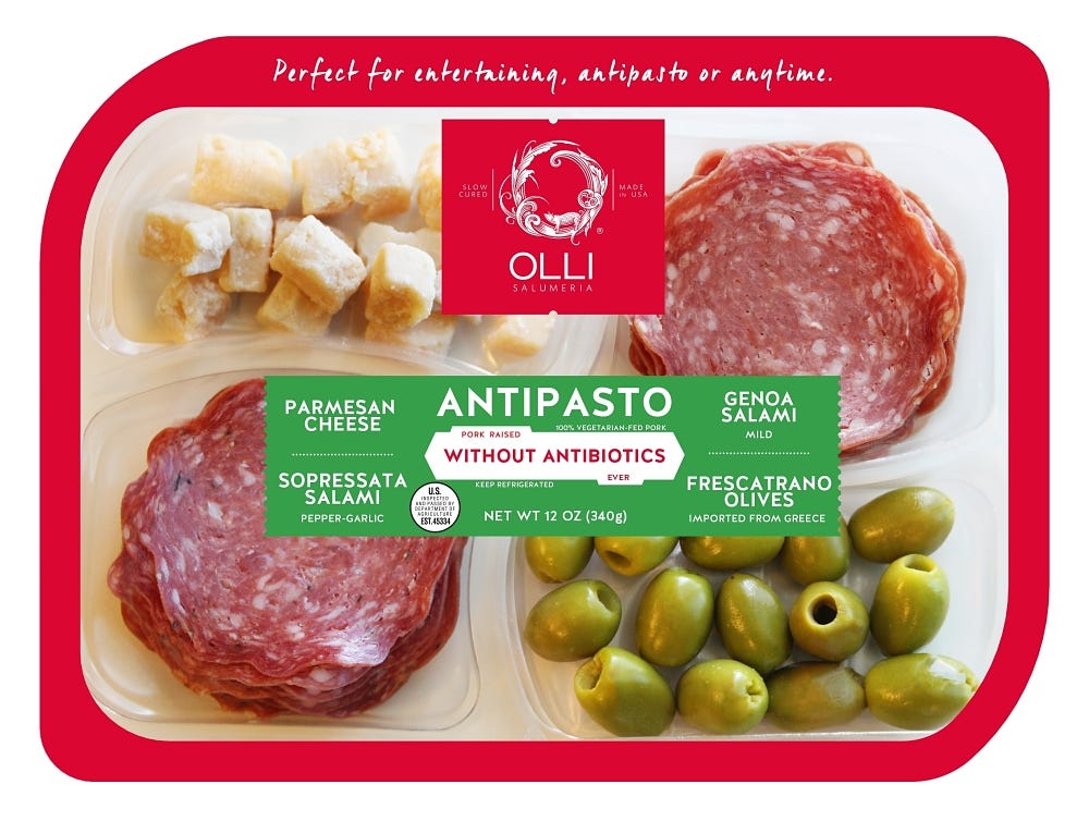 Wholesale Olli Salumeria Salami, Parmesan, & Olive Antipasto Tray 12 Oz- Bulk