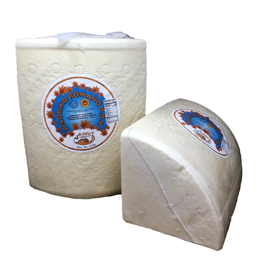 Wholesale Mitica Pecorino Romano Quarter Wheel 13 Lb- Bulk