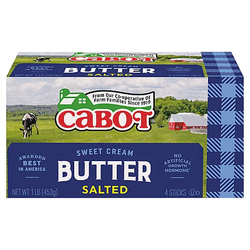 Wholesale Cabot Butter Quarters Salted- Bulk