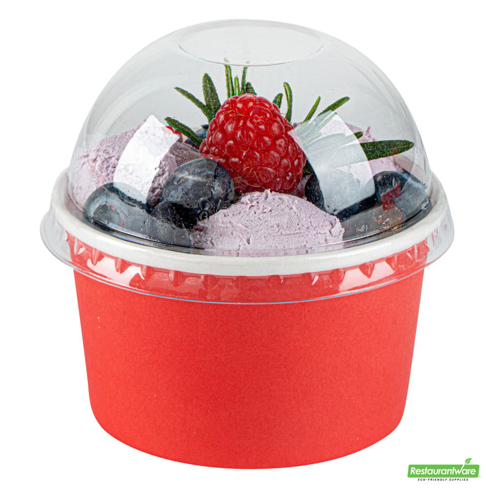 Wholesale Restaurantware Coppetta Round Clear Plastic To Go Cup Dome Lid - Fits 5 oz- Bulk