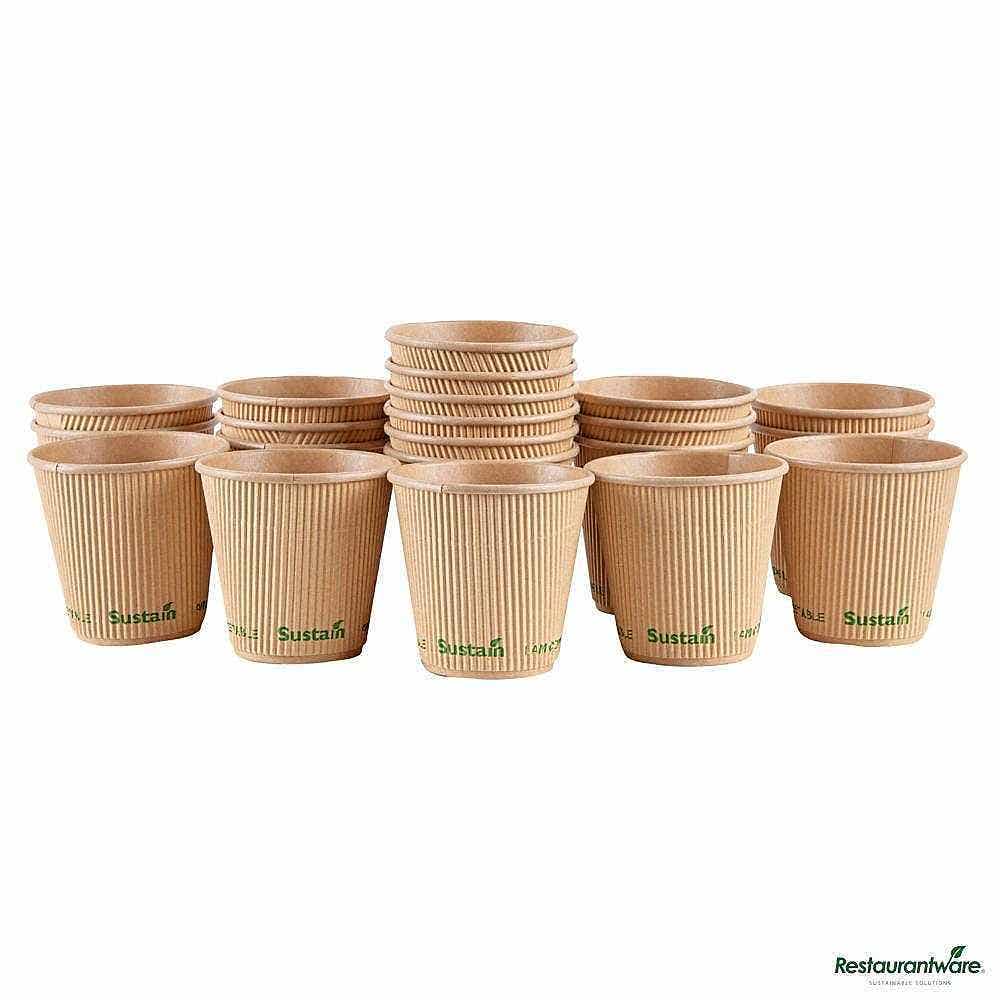 Wholesale Restaurantware Sustain 8 Oz Kraft Paper Coffee Cup 25 ct- Bulk