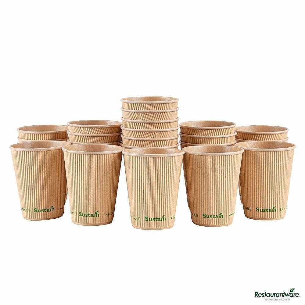 Wholesale Restaurantware Sustain 12 Oz Kraft Paper Coffee Cup 25 ct- Bulk