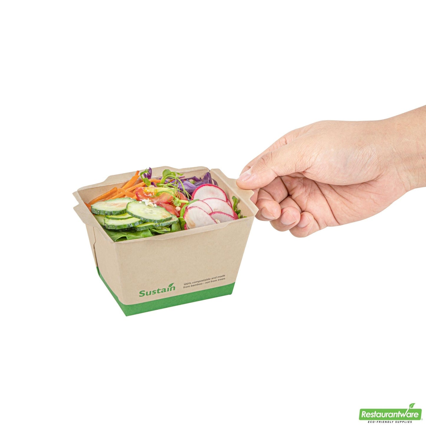 Wholesale Restaurantware 17 Oz Bamboo Paper Small Click Lock Container- Bulk