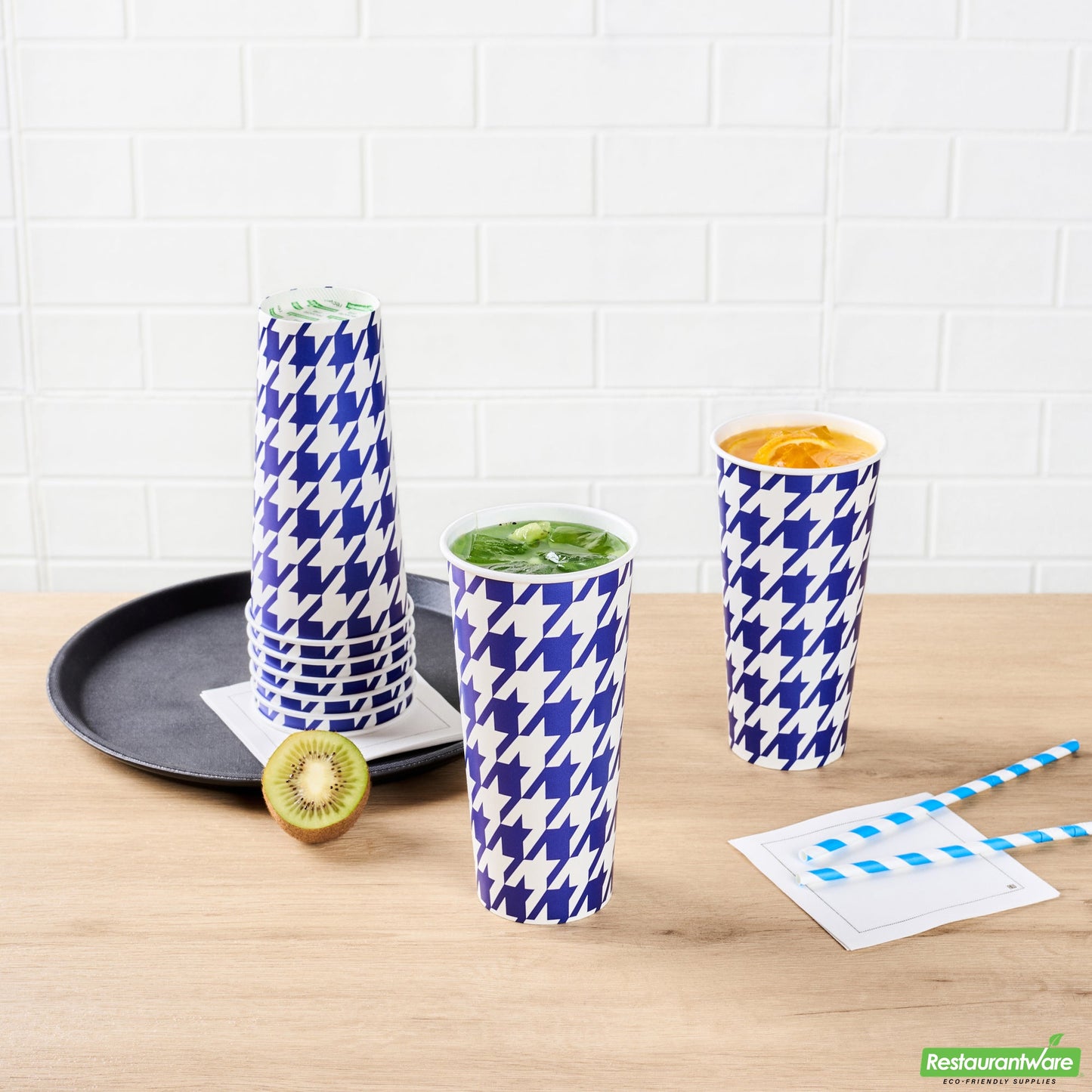 Wholesale Restaurantware RW Base 24 Oz Round White Paper Cold Cup - 3 1/2 X 3 1/2 X 7 - 25 Count Box- Bulk