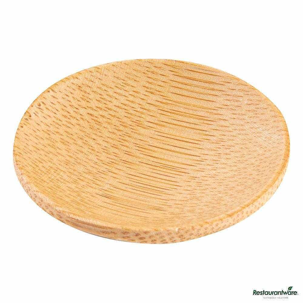Wholesale Restaurantware Round Natural Bamboo Dish 100 ct- Bulk