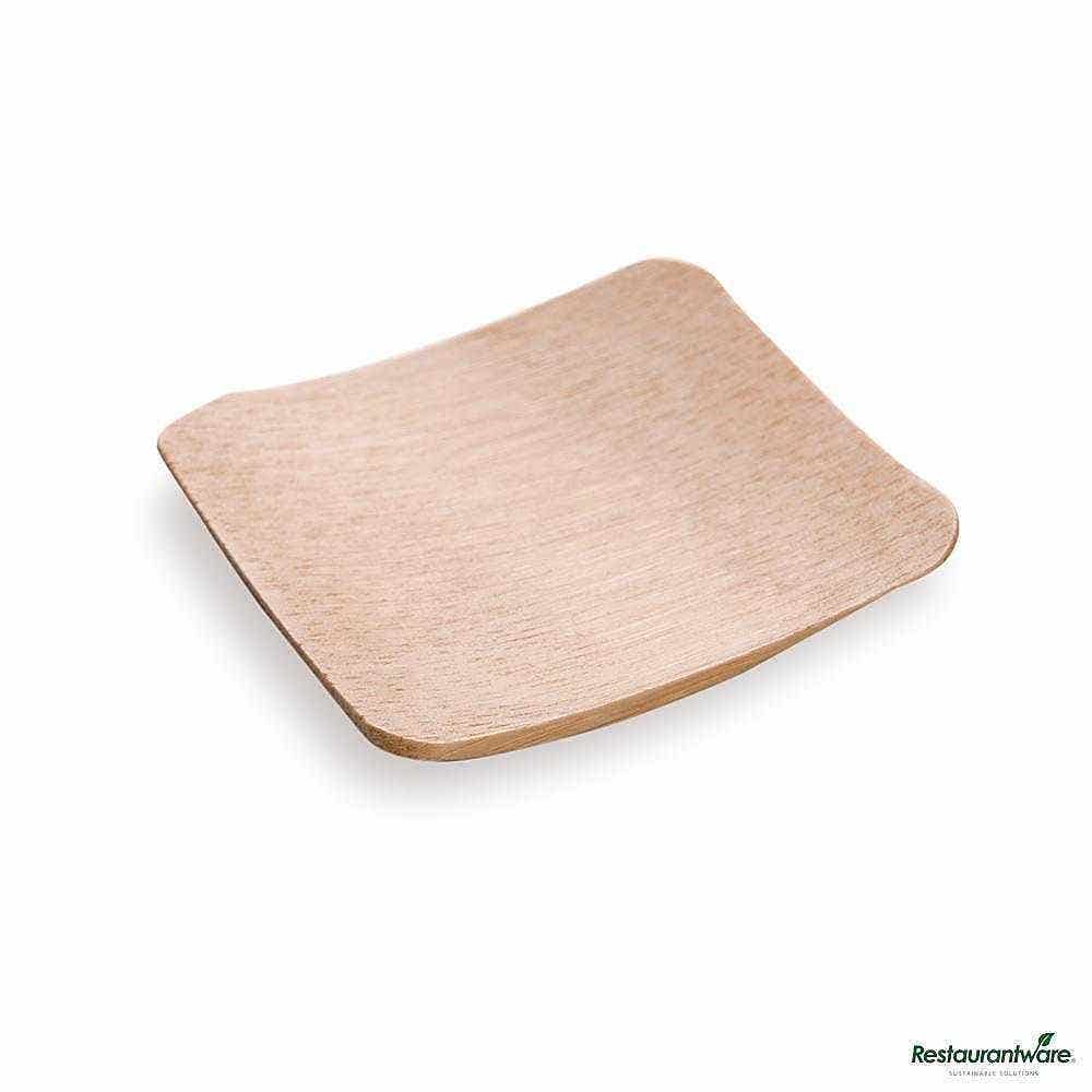 Wholesale Restaurantware Square Natural Bamboo Dish 100 ct- Bulk