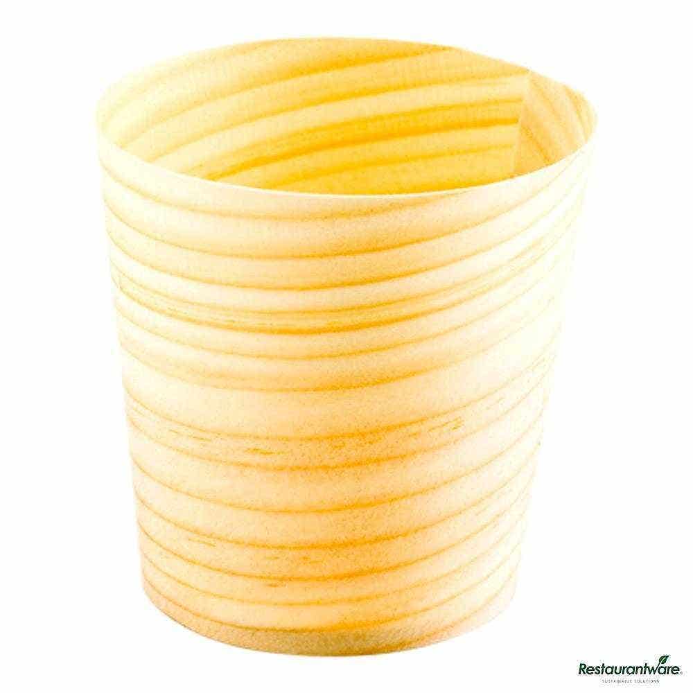 Wholesale Restaurantware 3 Oz Round Natural Shaved Pinewood Medium Cup 200 ct- Bulk