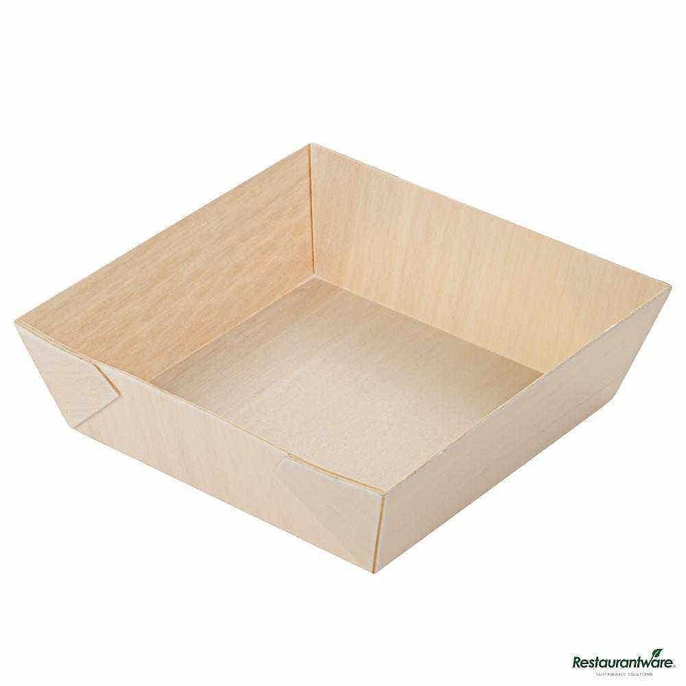 Wholesale Restaurantware Taipei 14 Oz Square Poplar Flare Container 100 ct- Bulk