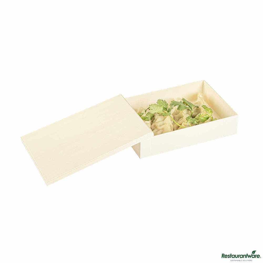 Wholesale Restaurantware Taipei Rectangle Natural Poplar Lid 10 ct- Bulk