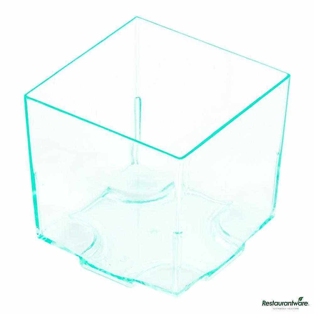 Wholesale Restaurantware 3 Oz Square Seagreen Plastic Quadrato Cup 20 ct- Bulk