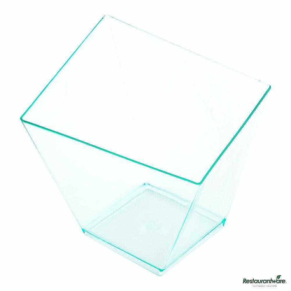 Wholesale Restaurantware 6 Oz Square Seagreen Plastic Large Girata Dish 25 ct- Bulk
