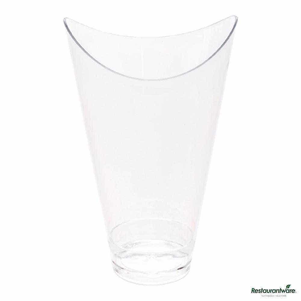 Wholesale Restaurantware 3 Oz Clear Plastic Mini Mezzaluna Cup 25 ct- Bulk