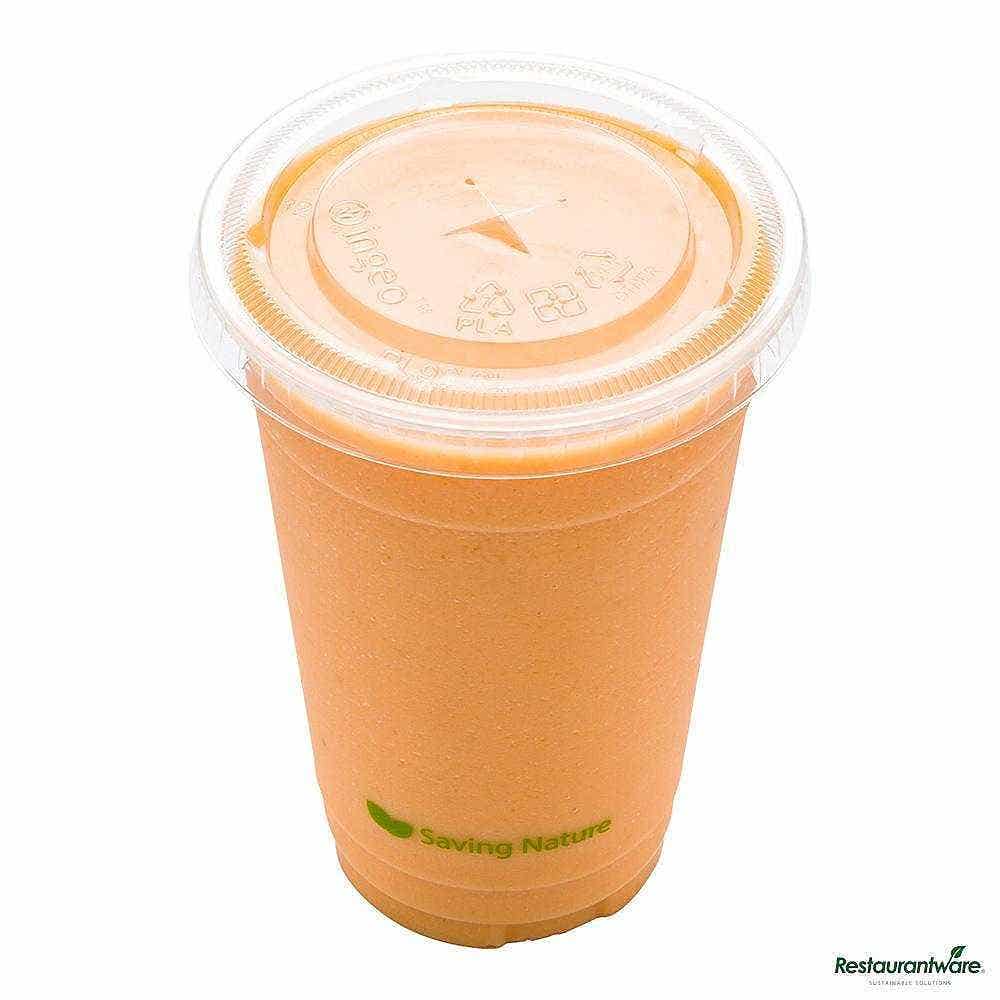 Wholesale Restaurantware Sustain Round Clear PLA Plastic Flat Lid 100 ct- Bulk