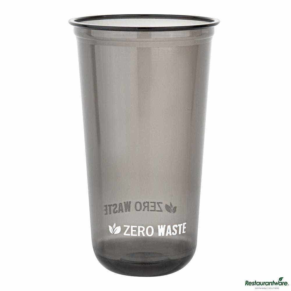 Wholesale Restaurantware Sustain 24 Oz U-Shape Black PLA Plastic Drinking Cup 100 ct- Bulk