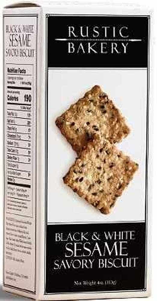 Wholesale Rustic Bakery Black & White Sesame Savory Biscuit 4 Oz- Bulk