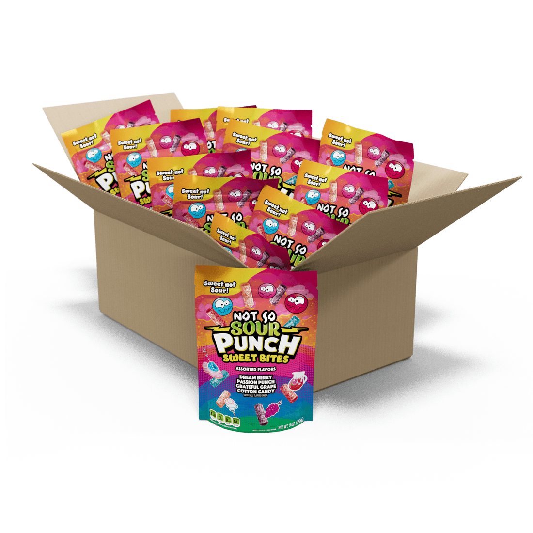 Wholesale Sour Punch Sweet Bites, Assorted Flavors 9 Oz Stand Up Bags- Bulk