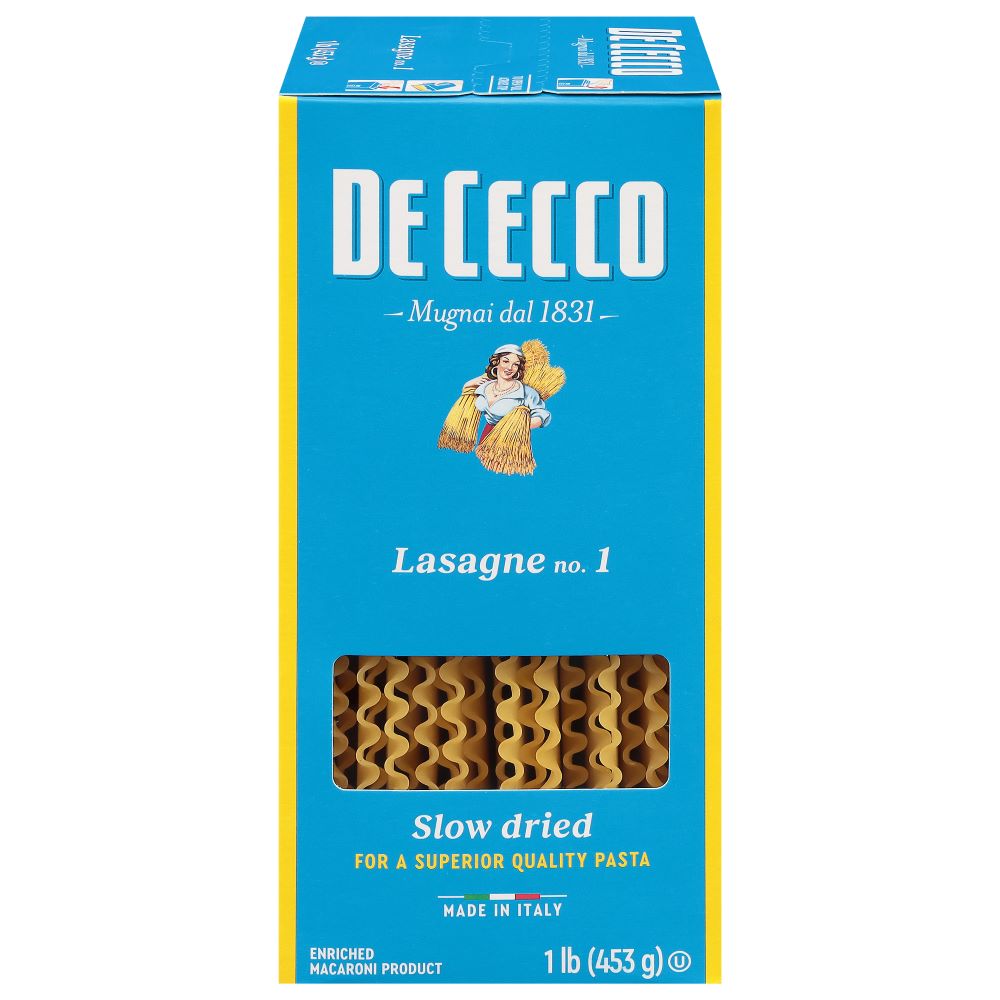 Wholesale De Cecco Dried Lasagne Noodles 1lb- Bulk