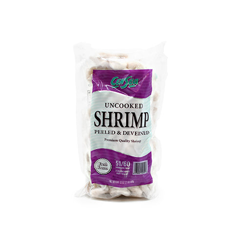 Wholesale Censea Shrimp Peeled Tail-Off Iqf 51/60 2lb- Bulk