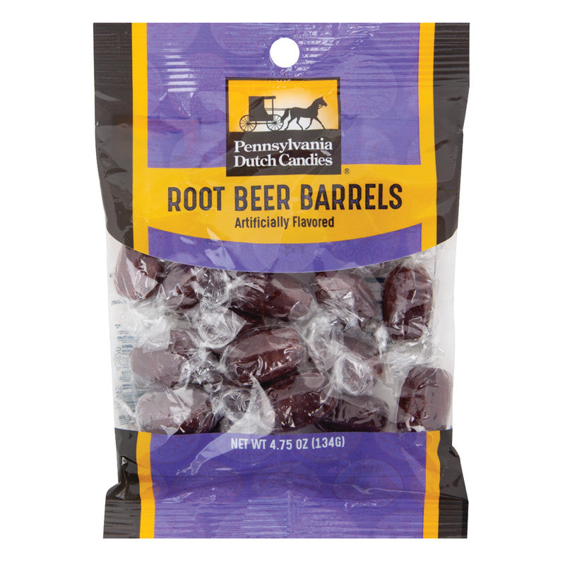 Wholesale Pdc Clear Window Bag Root Beer Barrels Peg Bag 4.75 Oz- Bulk
