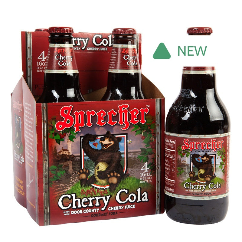 Wholesale Sprecher Soda Cherry Cola 16 Oz Bottle 4 Pack- Bulk