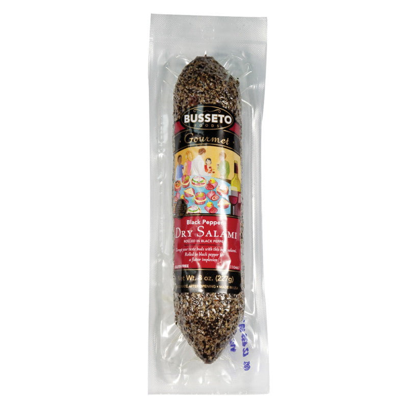 Wholesale Busseto Black Pepper Dry Salami 8 Oz- Bulk